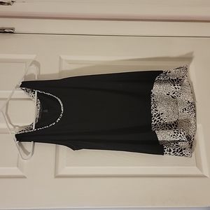 WHBM Black White Animal Print Sleeveless Top Small